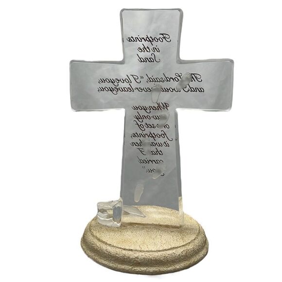 The Bradford Exchange Glass Cross Footprints in the Sand Limited Edition #A7082 - Picture 5 of 10